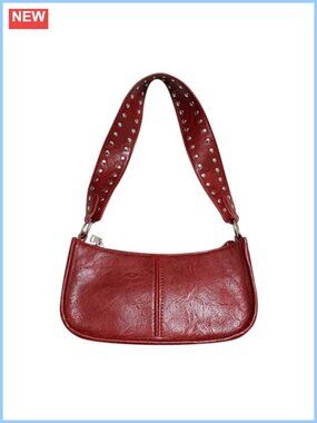 Y2K Studded Faux Leather Crossbody Shoulder Bag Retro Small Purse